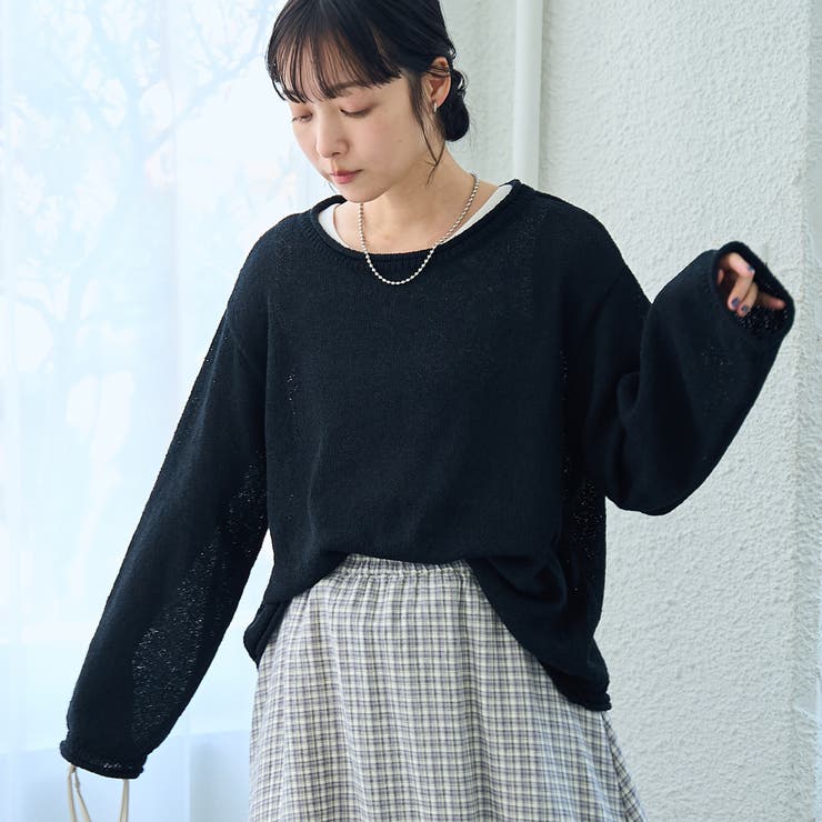 BLACK | ミニブークレニュアンスニット | coen【women】