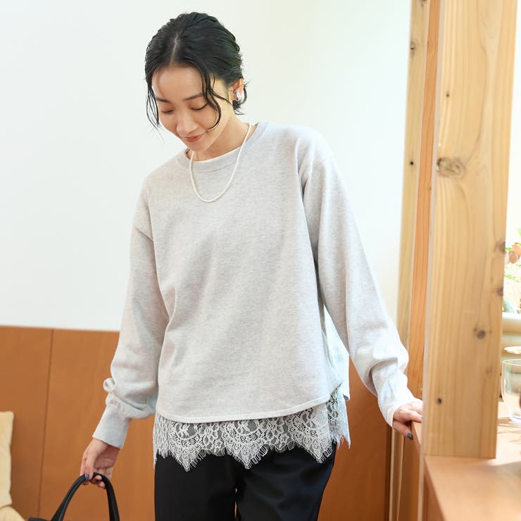 【セットアイテム】裾レースレイヤードニットセット（WEB限定カラーあり） | coen【women】 | 詳細画像16 