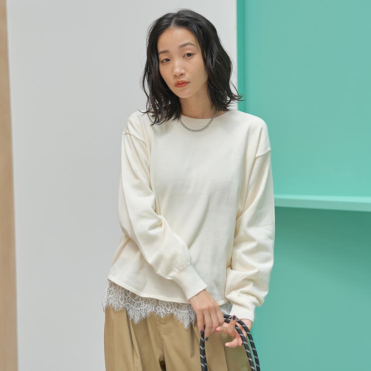 【セットアイテム】裾レースレイヤードニットセット（WEB限定カラーあり） | coen【women】 | 詳細画像4 
