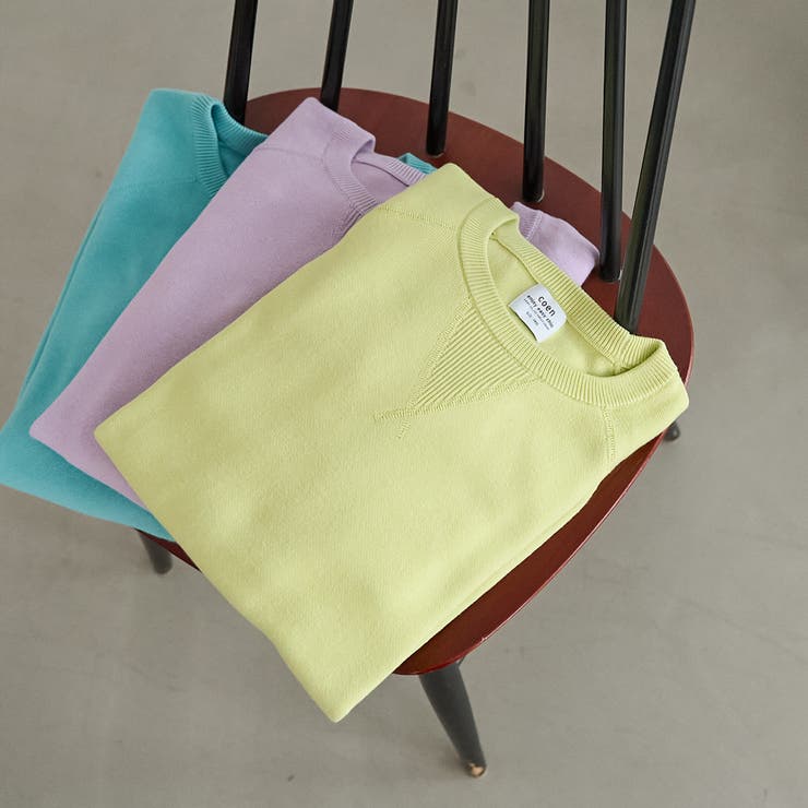 LIME | 【色で遊ぶハイゲージゆるニット 6色展開 推しカラー】スウェットライクニットプル… | coen【women】
