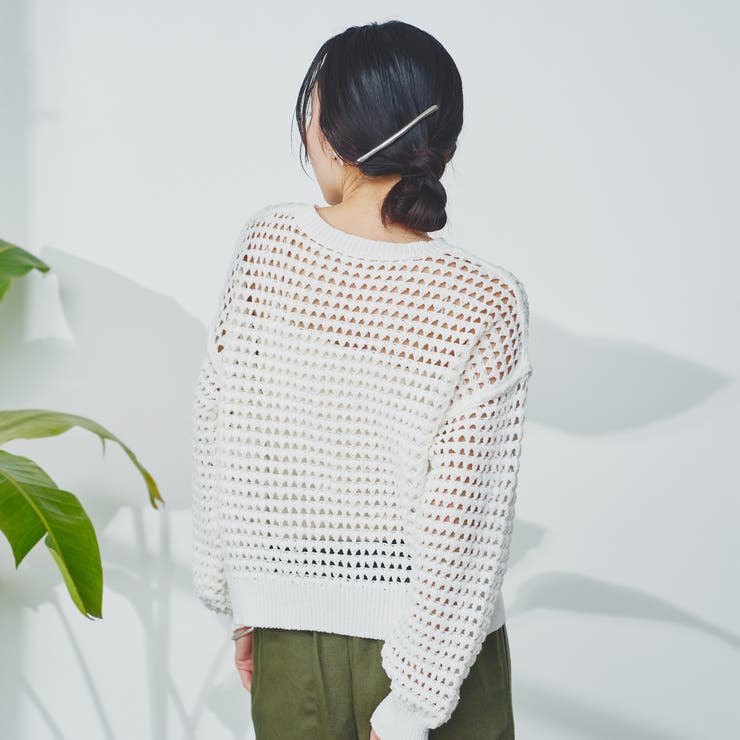 透かし編み柄サマーニットプルオーバー | coen【women】 | 詳細画像4 