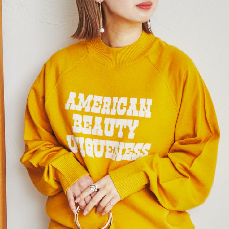 もちふわロゴジャカードラグランニット[品番：COEW0003433]｜coen  