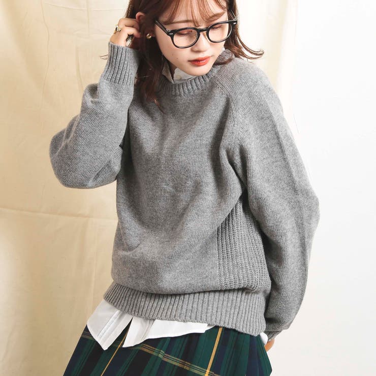 ［洗える］ラムウールブレンドエポーレットスリーブニットプルオーバー | coen【women】 | 詳細画像1 