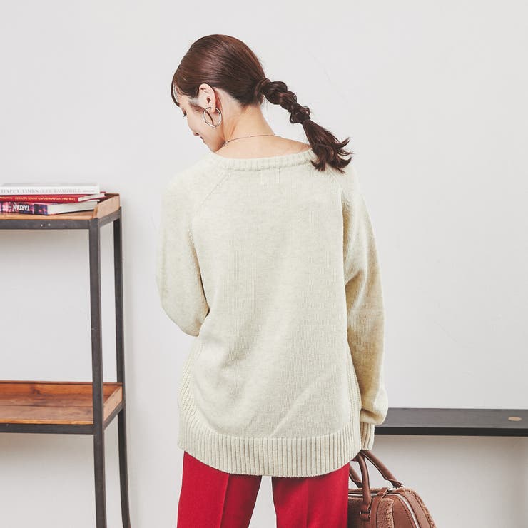 ［洗える］ラムウールブレンドエポーレットスリーブニットプルオーバー | coen【women】 | 詳細画像21 