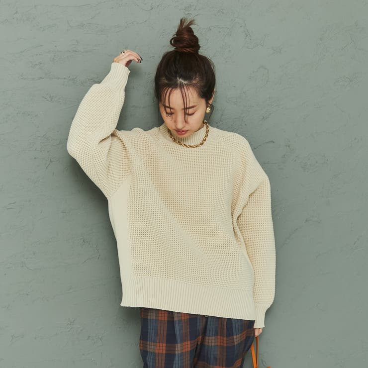 洗える］もちふわモックネックニットプルオーバー[品番：COEW0003786