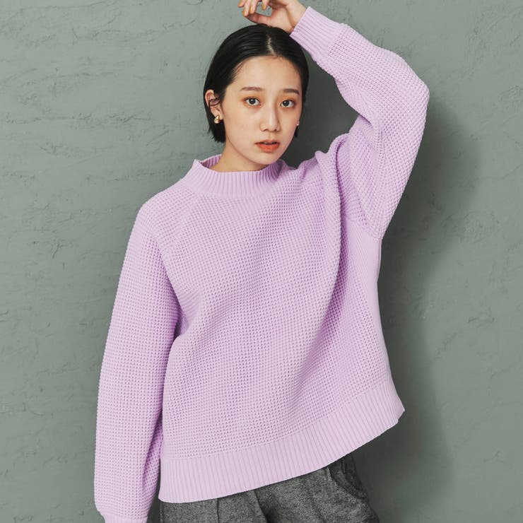 洗える］もちふわモックネックニットプルオーバー[品番：COEW0003786