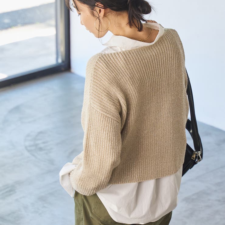 ローゲージ畦ラメボートネックニット | coen【women】 | 詳細画像17 