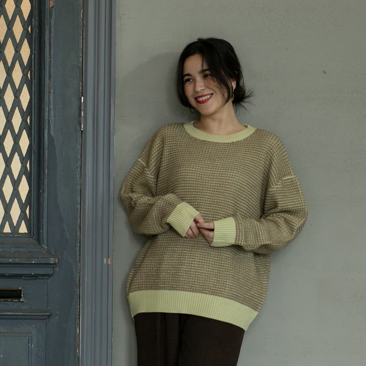 配色ワッフル編みニット[品番：COEW0004913]｜coen【women】（コーエン