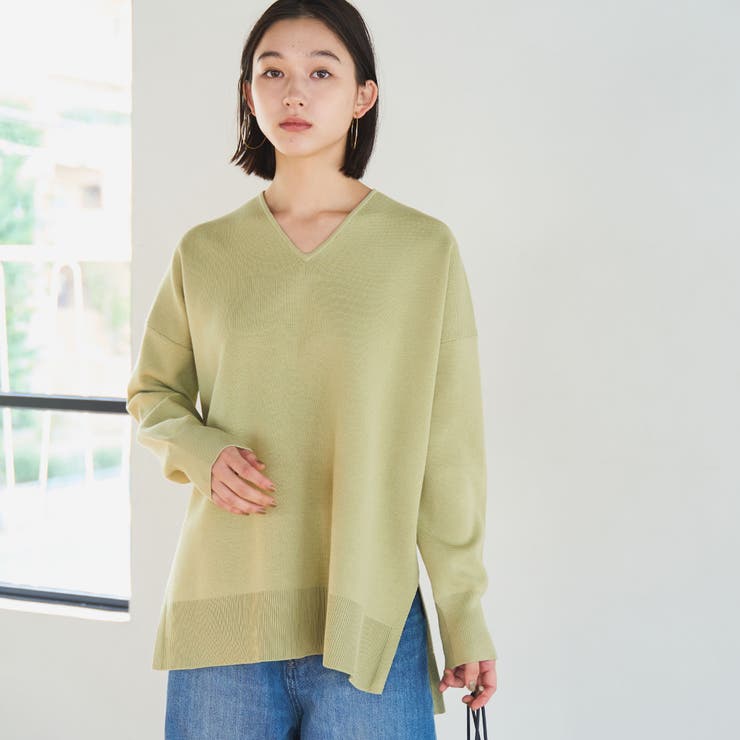 【新品】ビューティ＆ユース コットンミラノリブ Ｖネックニット ミラノリブVネックニット（WEB限定カラー）