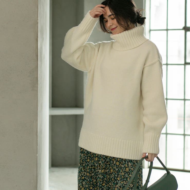【WEB限定】ミドルゲージタートルネックニット | coen【women】 | 詳細画像13 