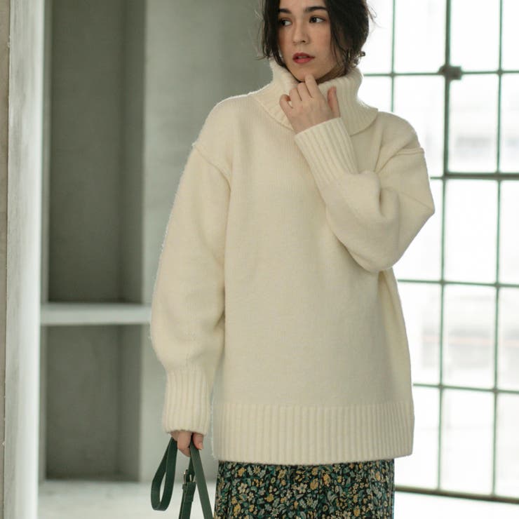 【WEB限定】ミドルゲージタートルネックニット | coen【women】 | 詳細画像14 