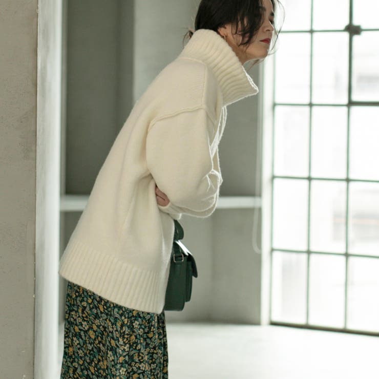 【WEB限定】ミドルゲージタートルネックニット | coen【women】 | 詳細画像15 