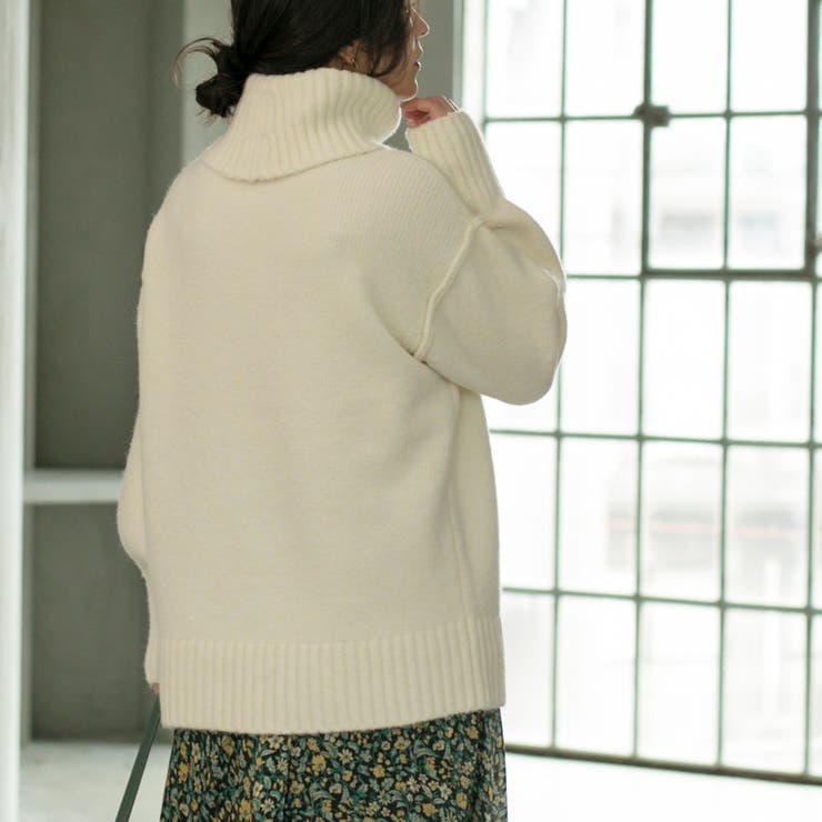【WEB限定】ミドルゲージタートルネックニット | coen【women】 | 詳細画像16 