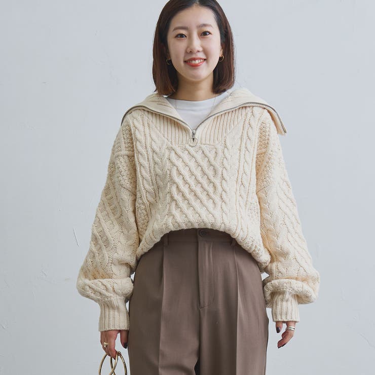 ケーブルハーフジップニット | coen【women】 | 詳細画像17 