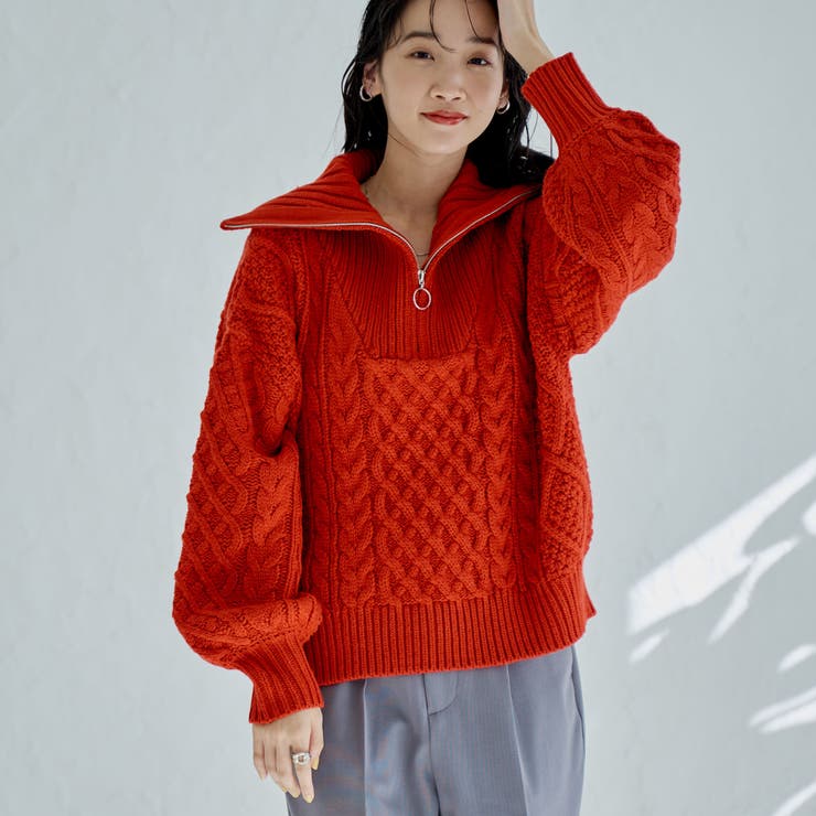 ケーブルハーフジップニット | coen【women】 | 詳細画像27 