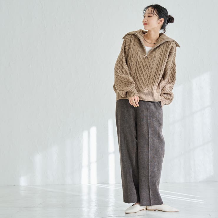 ケーブルハーフジップニット | coen【women】 | 詳細画像9 