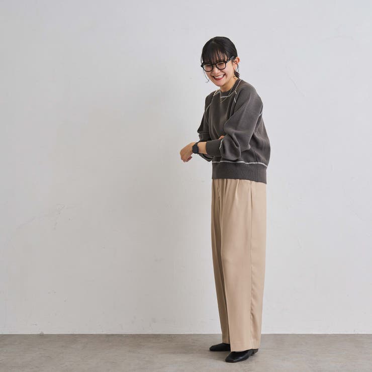 配色ステッチスウェットライクニット | coen【women】 | 詳細画像15 