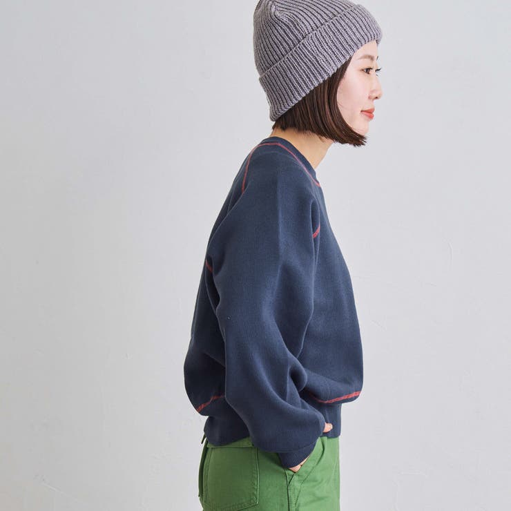 配色ステッチスウェットライクニット | coen【women】 | 詳細画像34 