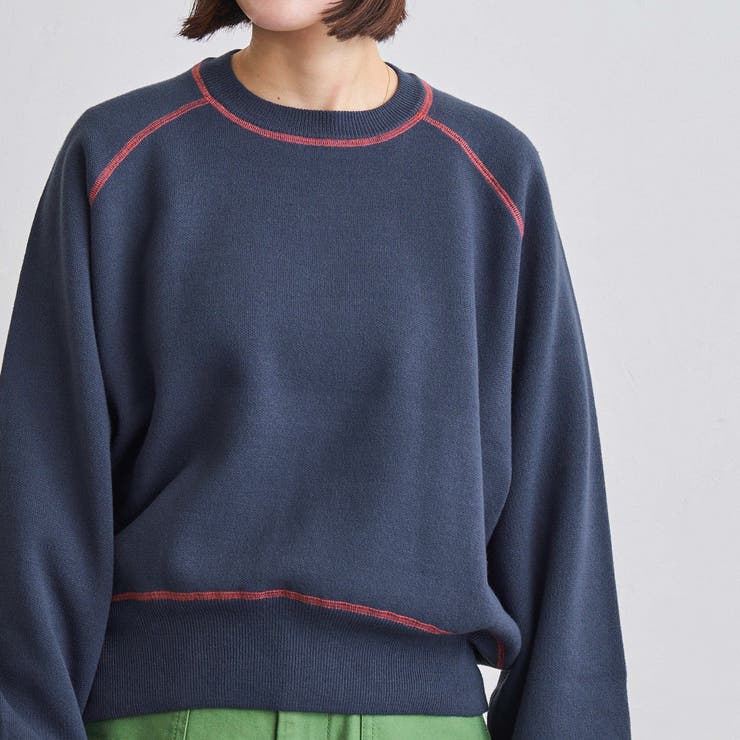 配色ステッチスウェットライクニット | coen【women】 | 詳細画像36 