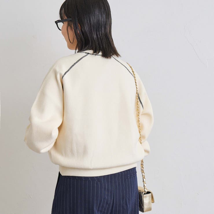配色ステッチスウェットライクニット | coen【women】 | 詳細画像4 