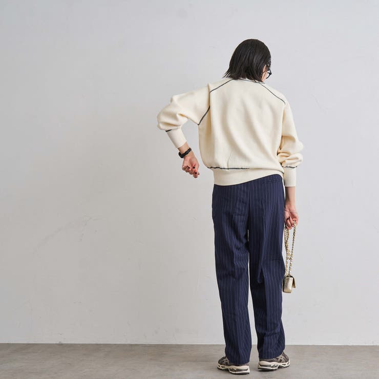 配色ステッチスウェットライクニット | coen【women】 | 詳細画像7 