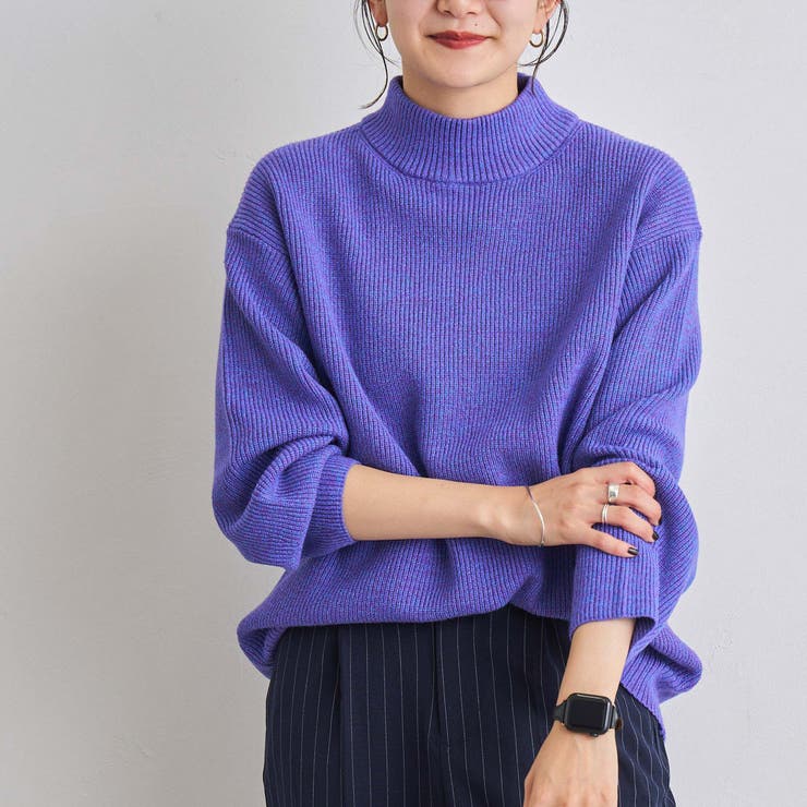 カラーメランジハイネックニット（WEB限定カラー）[品番：COEW0005056