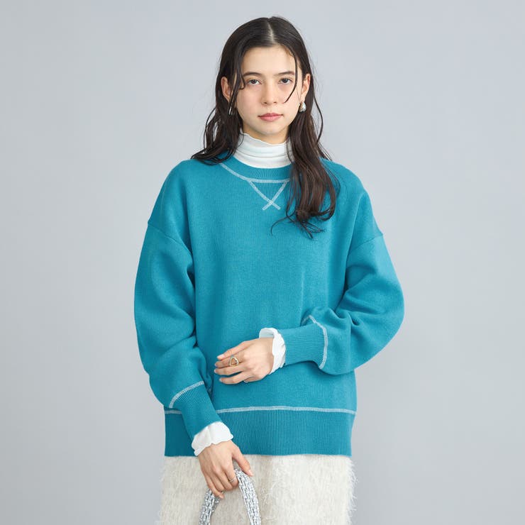 スウェットライククルーネックニット[品番：COEW0005173]｜coen【women