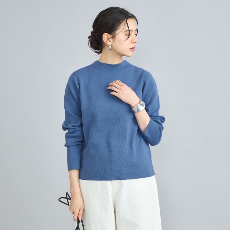 LT.BLUE | 総針モックネックニット | coen【women】