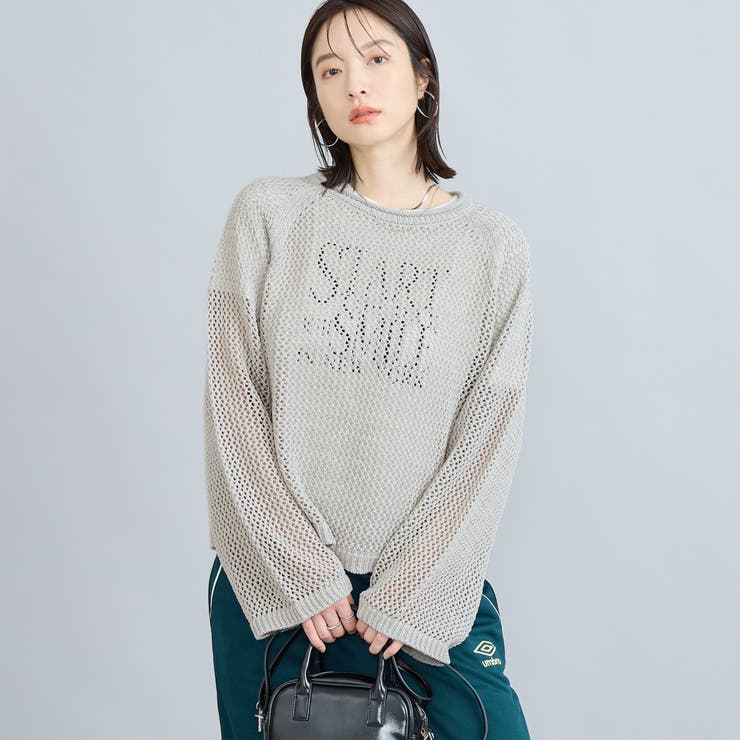 LT.GRAY | スパンコール＆ラメメッシュニット | coen【women】