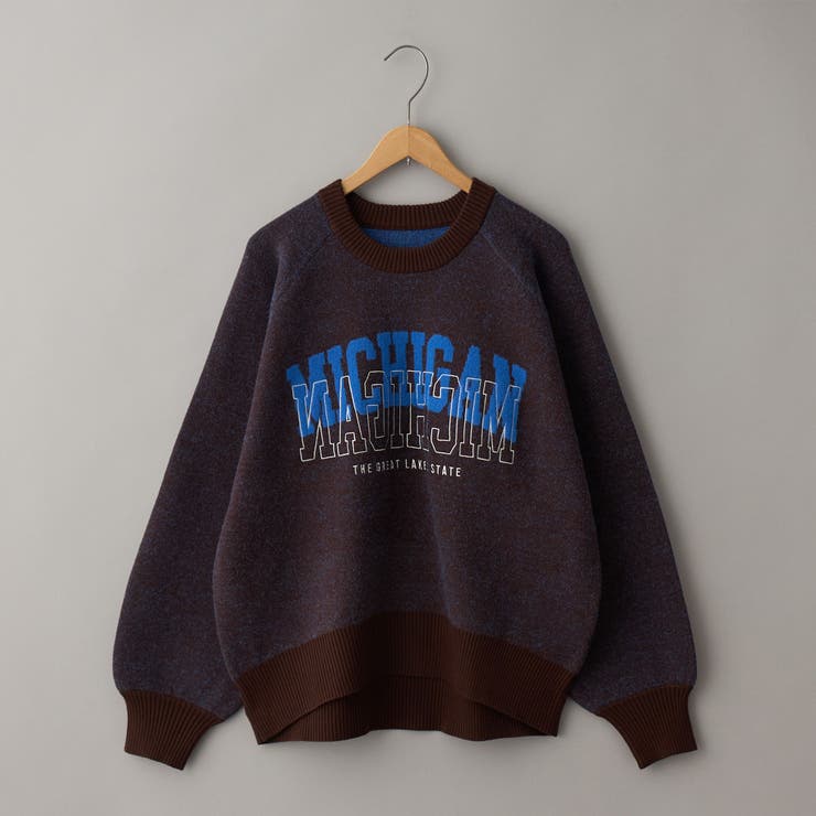 【もちフワ触感×1枚で映えるロゴデザイン】フェザーヤーンロゴジャガードニット | coen【women】 | 詳細画像17 