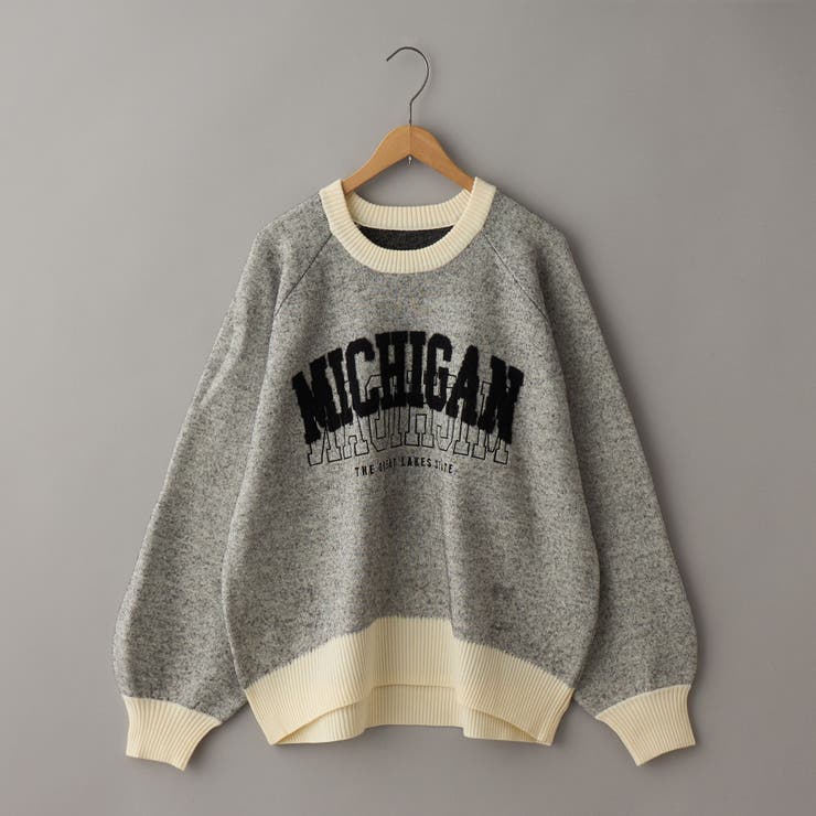 【もちフワ触感×1枚で映えるロゴデザイン】フェザーヤーンロゴジャガードニット | coen【women】 | 詳細画像19 