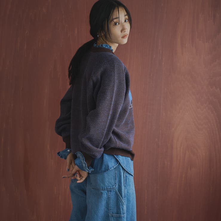 【もちフワ触感×1枚で映えるロゴデザイン】フェザーヤーンロゴジャガードニット | coen【women】 | 詳細画像29 