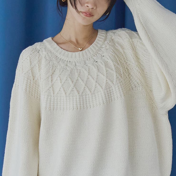 OFF WHITE | 冬の褒められニット キュウシンライククルーネックニット | coen【women】