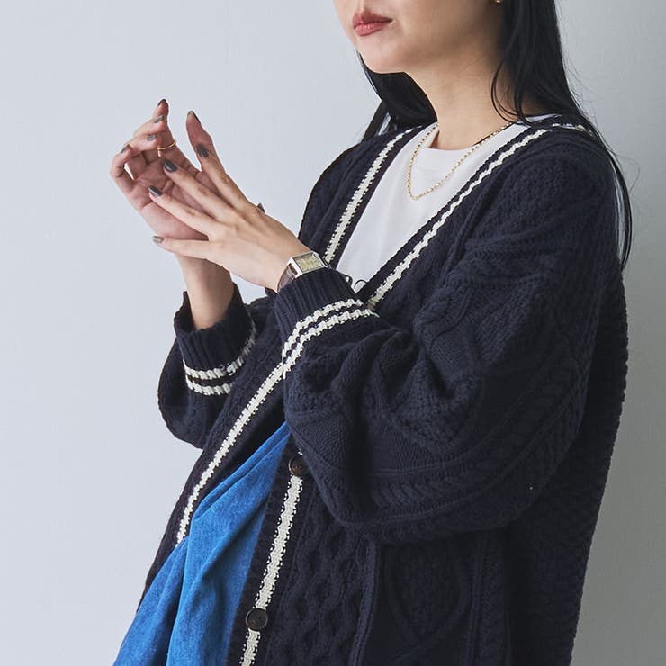 ケーブル編みVネックラインカーディガン | coen【women】 | 詳細画像5 