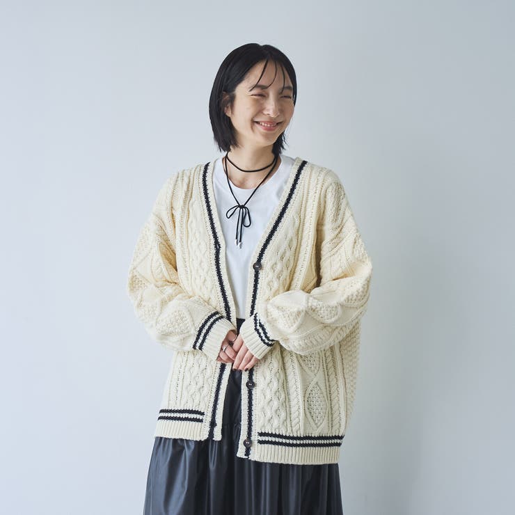 ケーブル編みVネックラインカーディガン | coen【women】 | 詳細画像9 