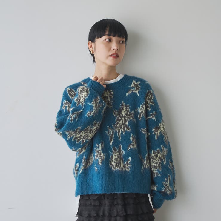 【ふんわりルーズなイマドキニット】ニュアンスフラワージャガードニット | coen【women】 | 詳細画像14 