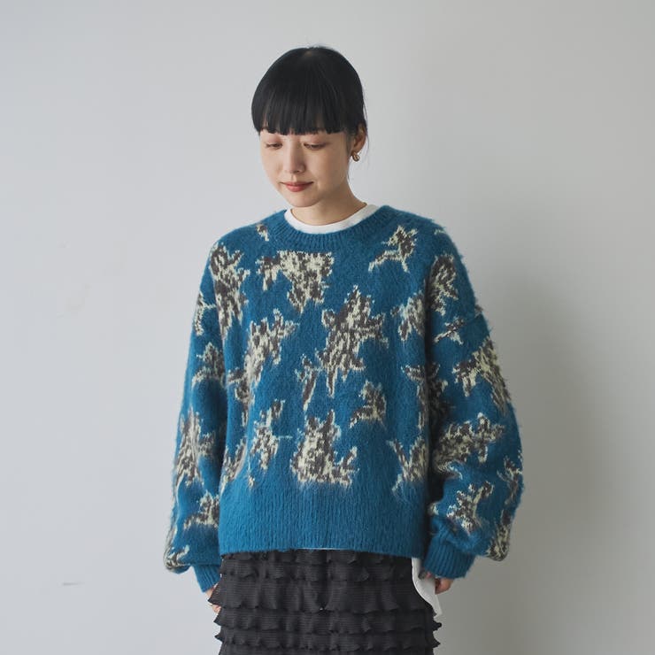 【ふんわりルーズなイマドキニット】ニュアンスフラワージャガードニット | coen【women】 | 詳細画像15 