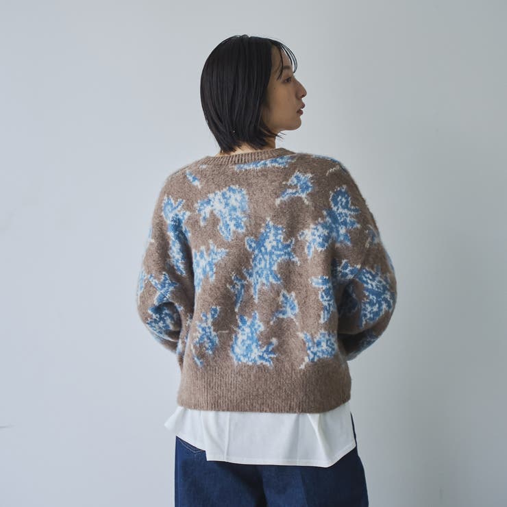 【ふんわりルーズなイマドキニット】ニュアンスフラワージャガードニット | coen【women】 | 詳細画像4 