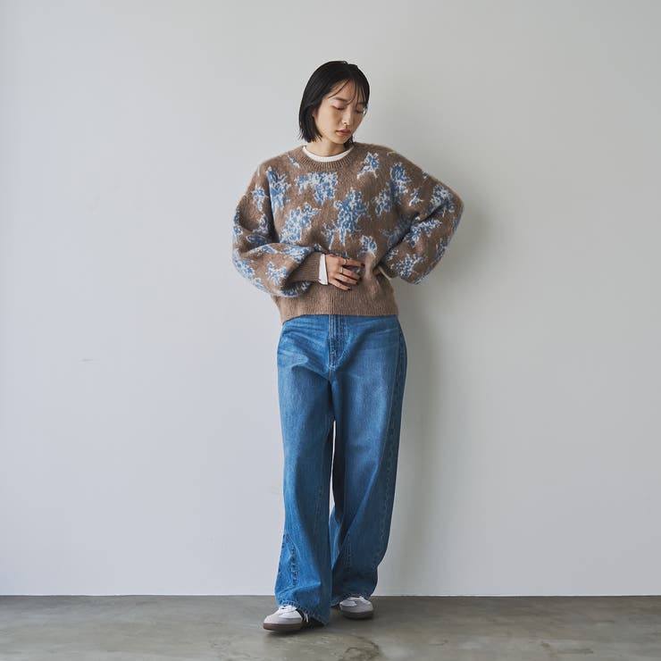 【ふんわりルーズなイマドキニット】ニュアンスフラワージャガードニット | coen【women】 | 詳細画像7 