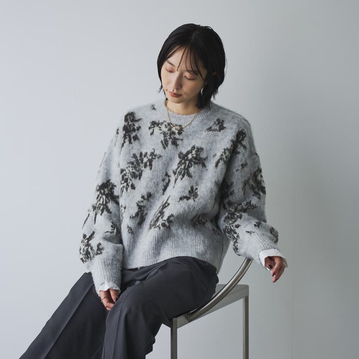 【ふんわりルーズなイマドキニット】ニュアンスフラワージャガードニット | coen【women】 | 詳細画像9 