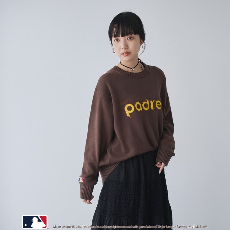【スポーティ×ガーリー好バランス】MLB別注ワンポイントロゴクルーネックニット | coen【women】 | 詳細画像11 
