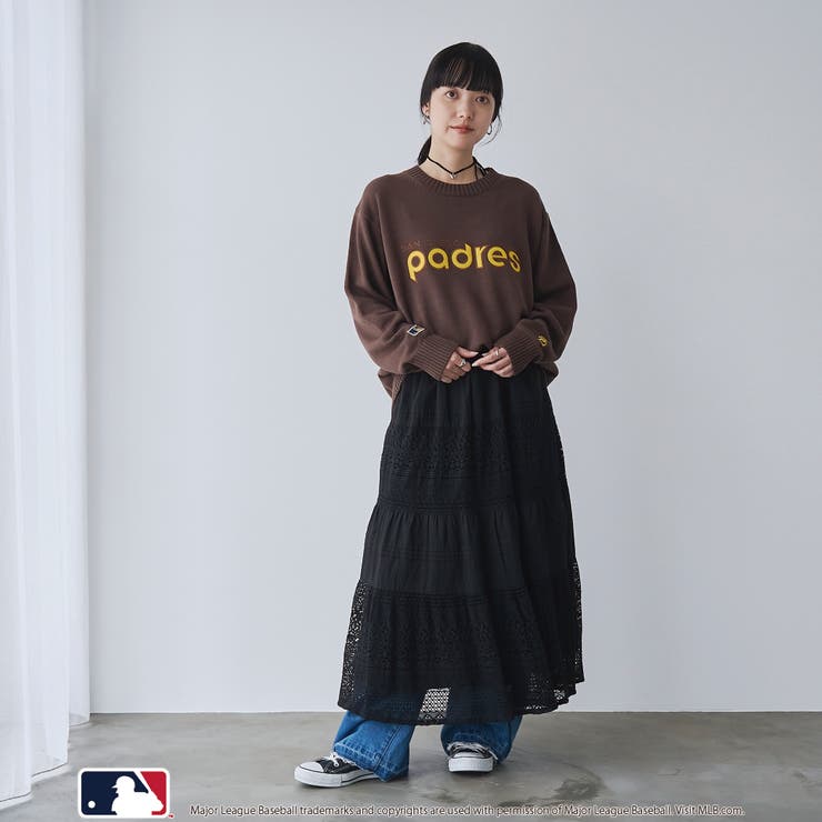 【スポーティ×ガーリー好バランス】MLB別注ワンポイントロゴクルーネックニット | coen【women】 | 詳細画像12 