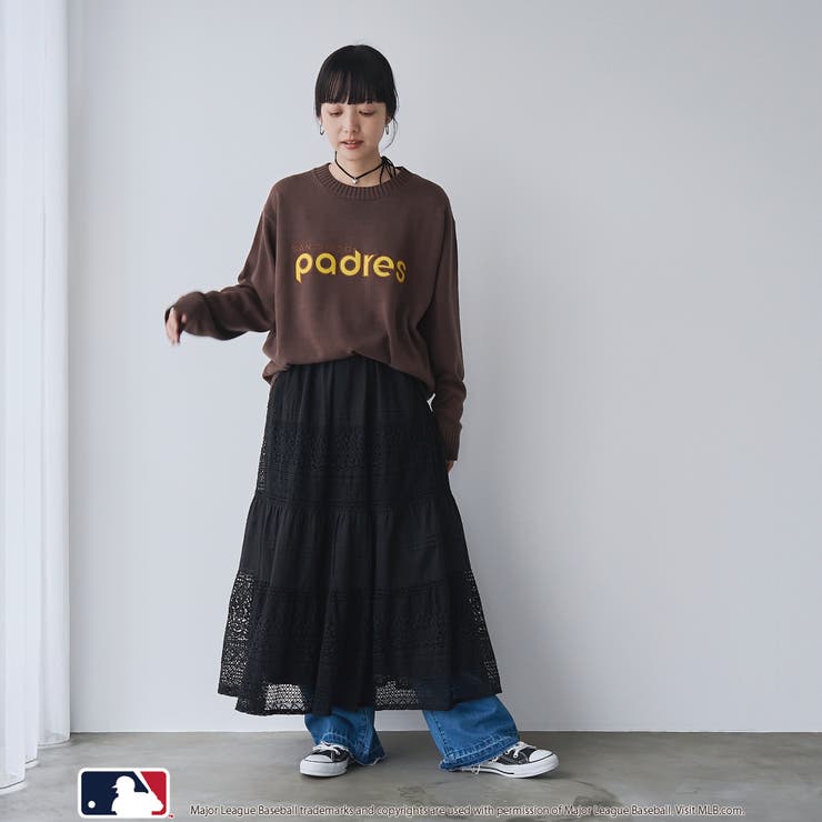 【スポーティ×ガーリー好バランス】MLB別注ワンポイントロゴクルーネックニット | coen【women】 | 詳細画像13 