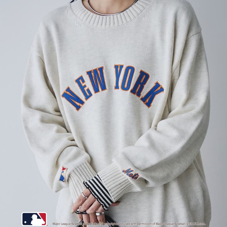 【スポーティ×ガーリー好バランス】MLB別注ワンポイントロゴクルーネックニット | coen【women】 | 詳細画像2 