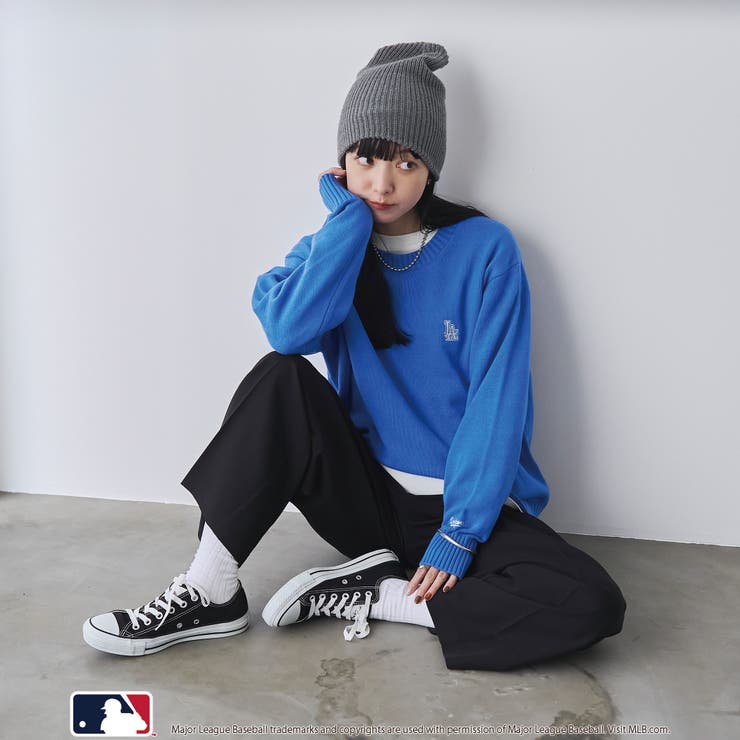 【スポーティ×ガーリー好バランス】MLB別注ワンポイントロゴクルーネックニット | coen【women】 | 詳細画像21 