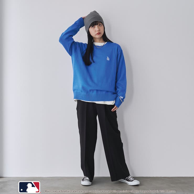 【スポーティ×ガーリー好バランス】MLB別注ワンポイントロゴクルーネックニット | coen【women】 | 詳細画像22 