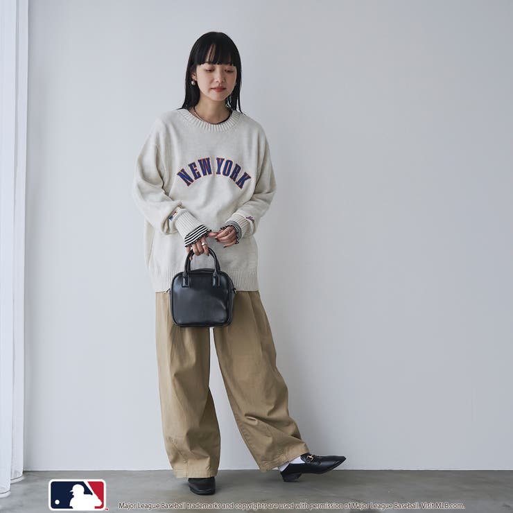 【スポーティ×ガーリー好バランス】MLB別注ワンポイントロゴクルーネックニット | coen【women】 | 詳細画像5 
