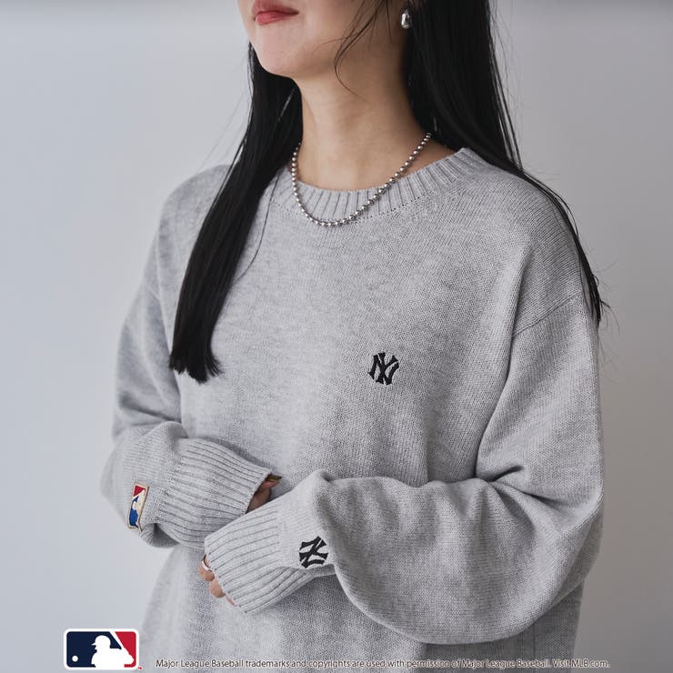 【スポーティ×ガーリー好バランス】MLB別注ワンポイントロゴクルーネックニット | coen【women】 | 詳細画像6 