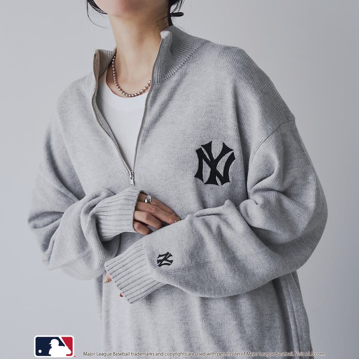 【1枚で着映え】MLB別注ワンポイントロゴハーフジップニット | coen【women】 | 詳細画像3 