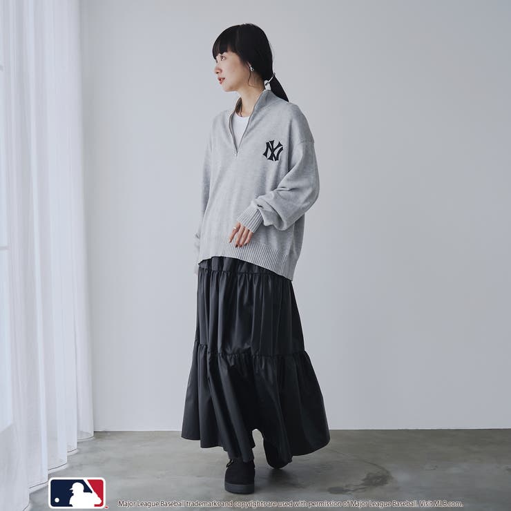 【1枚で着映え】MLB別注ワンポイントロゴハーフジップニット | coen【women】 | 詳細画像7 